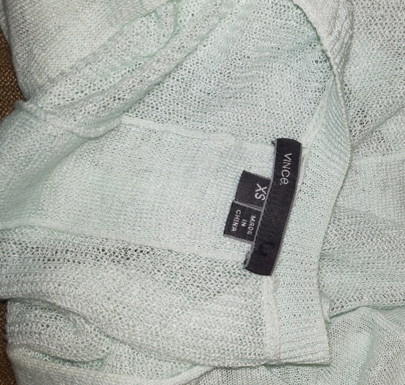 Vince Linen Vneck Light Blue Knit Top xs - Picture 2 of 6